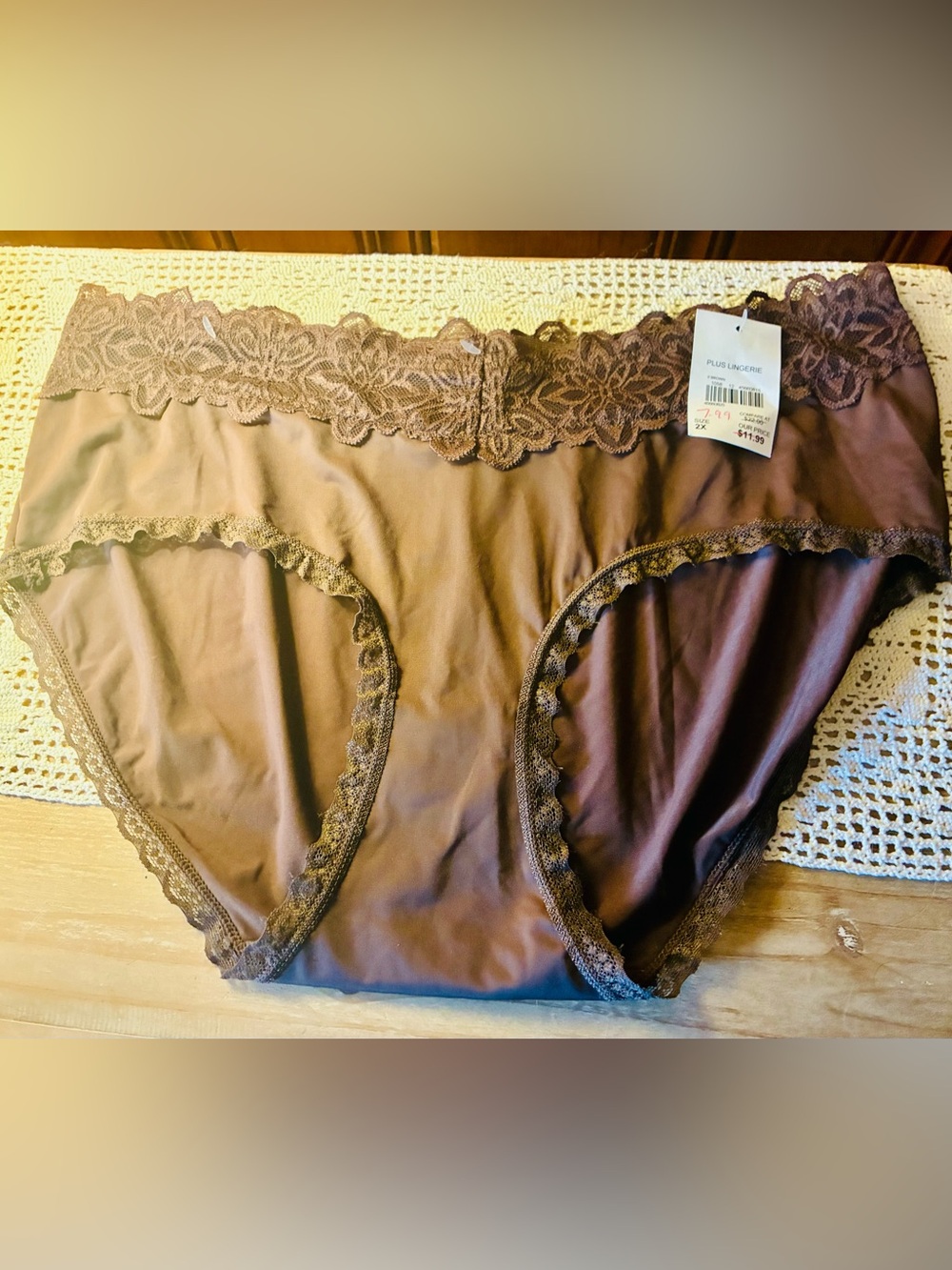 Cato Brown Lace Waistband Full Coverage Briefs